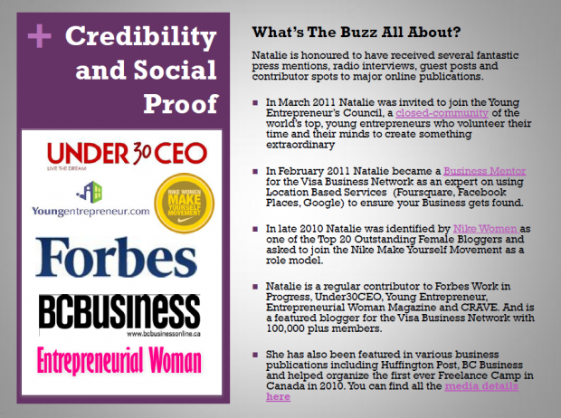 Credibility and Social Proof page of sponsorship kit