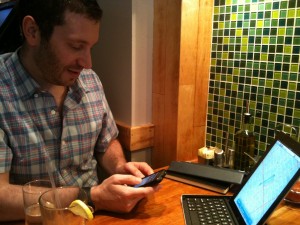 Matt Goldfarb demonstrates the Logitech Keyboard for iPad 2