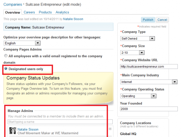 Managing your admins on your LinkedIn Company Profile