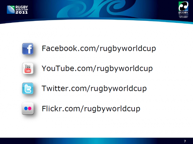 rugby world cup social media channels
