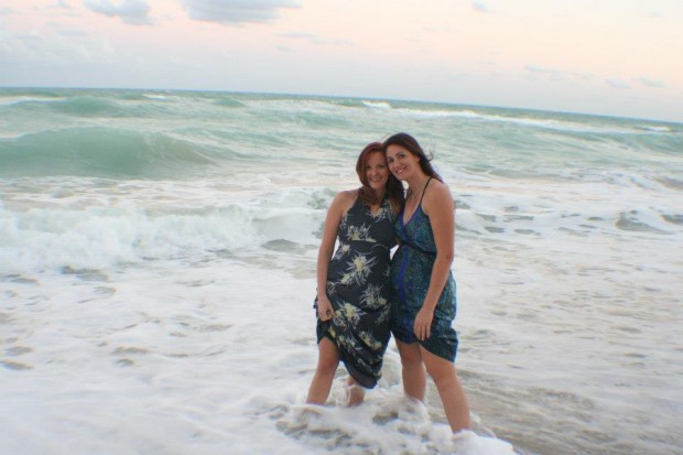 Natalie Squared dressed up on the beach