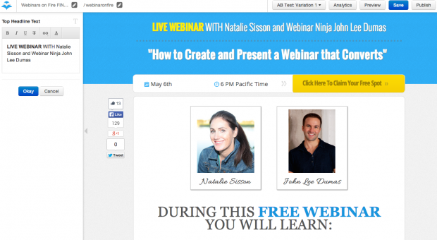LeadPages Webinar registration integration with gotowebinar